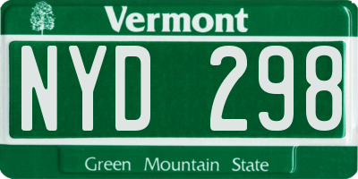 VT license plate NYD298