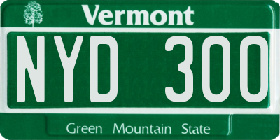 VT license plate NYD300
