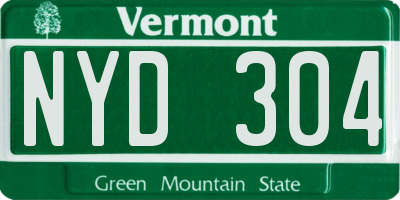 VT license plate NYD304