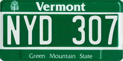 VT license plate NYD307
