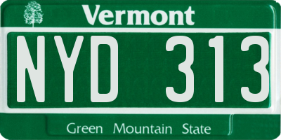 VT license plate NYD313