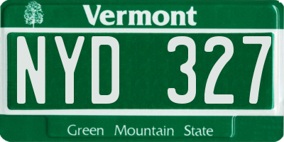 VT license plate NYD327