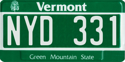 VT license plate NYD331