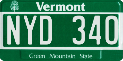 VT license plate NYD340