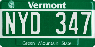 VT license plate NYD347