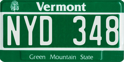 VT license plate NYD348