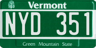 VT license plate NYD351
