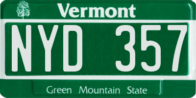 VT license plate NYD357