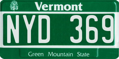VT license plate NYD369