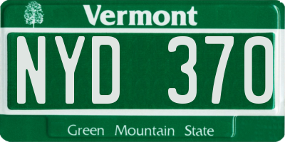 VT license plate NYD370