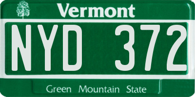 VT license plate NYD372