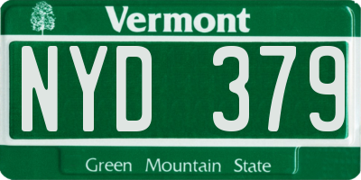VT license plate NYD379