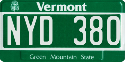 VT license plate NYD380