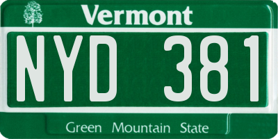 VT license plate NYD381