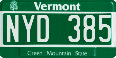 VT license plate NYD385