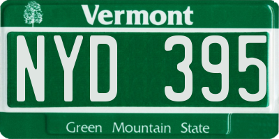VT license plate NYD395
