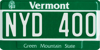 VT license plate NYD400