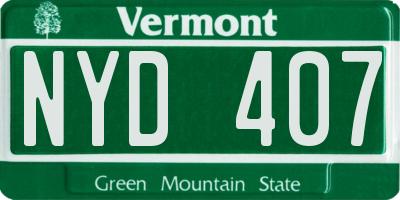 VT license plate NYD407