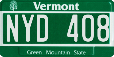 VT license plate NYD408