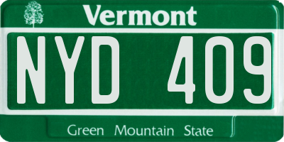 VT license plate NYD409