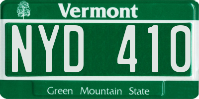 VT license plate NYD410