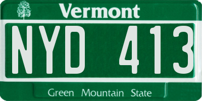 VT license plate NYD413