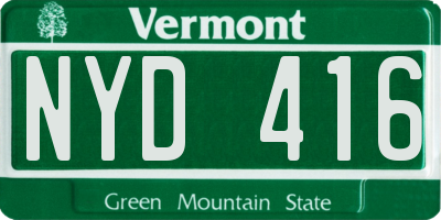 VT license plate NYD416