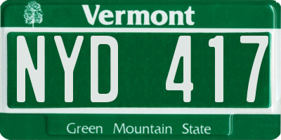 VT license plate NYD417