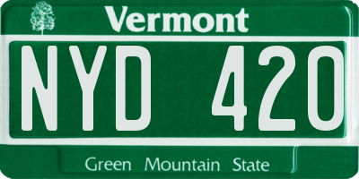 VT license plate NYD420