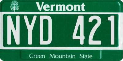 VT license plate NYD421