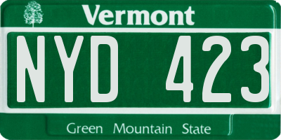VT license plate NYD423