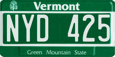 VT license plate NYD425