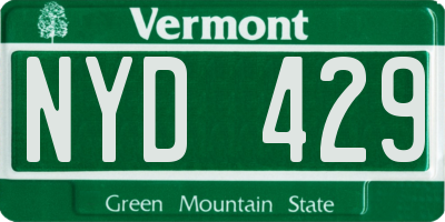 VT license plate NYD429