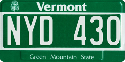 VT license plate NYD430