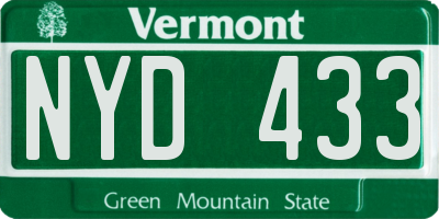 VT license plate NYD433