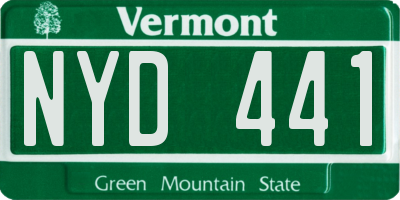 VT license plate NYD441