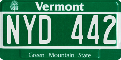 VT license plate NYD442