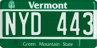 VT license plate NYD443
