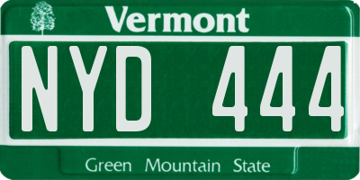 VT license plate NYD444
