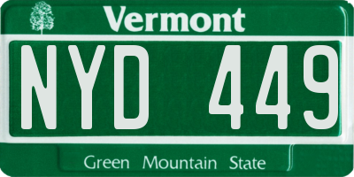 VT license plate NYD449