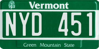 VT license plate NYD451