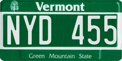 VT license plate NYD455