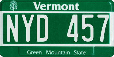 VT license plate NYD457