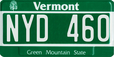 VT license plate NYD460
