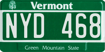 VT license plate NYD468