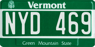 VT license plate NYD469