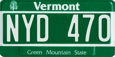 VT license plate NYD470