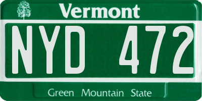 VT license plate NYD472