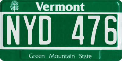 VT license plate NYD476