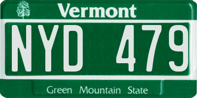 VT license plate NYD479